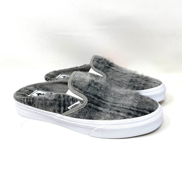 Vans Classic Slip On M Gray Women's Size Casual White Canvas Wool VN0A4P3U8O9 - Picture 2 of 10
